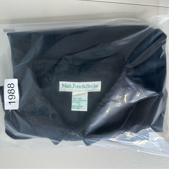 Mark Fore & Strike Vintage Black Linen Dress Shift Size L - Picture 12 of 12